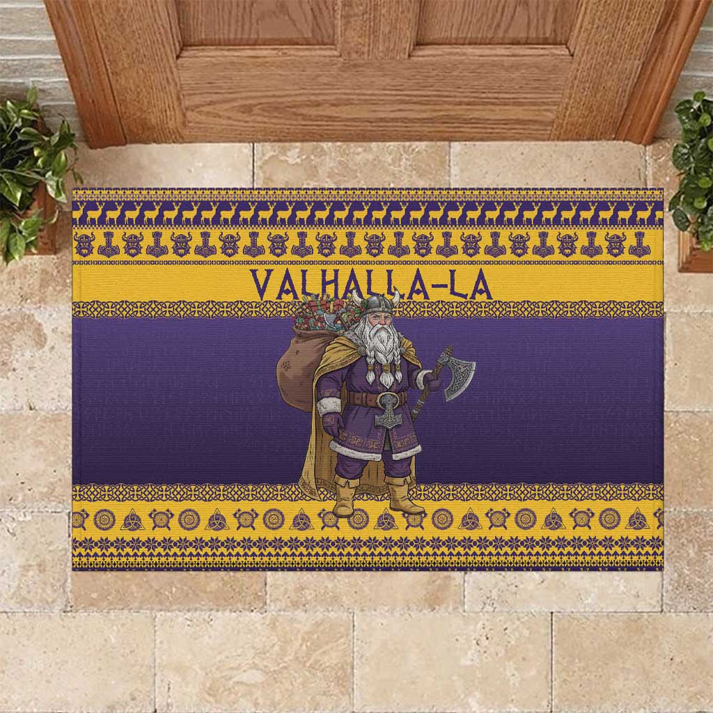 Merry Christmas from Vikingnations Rubber Doormat Valhalla-La Santa - Wonder Print Shop