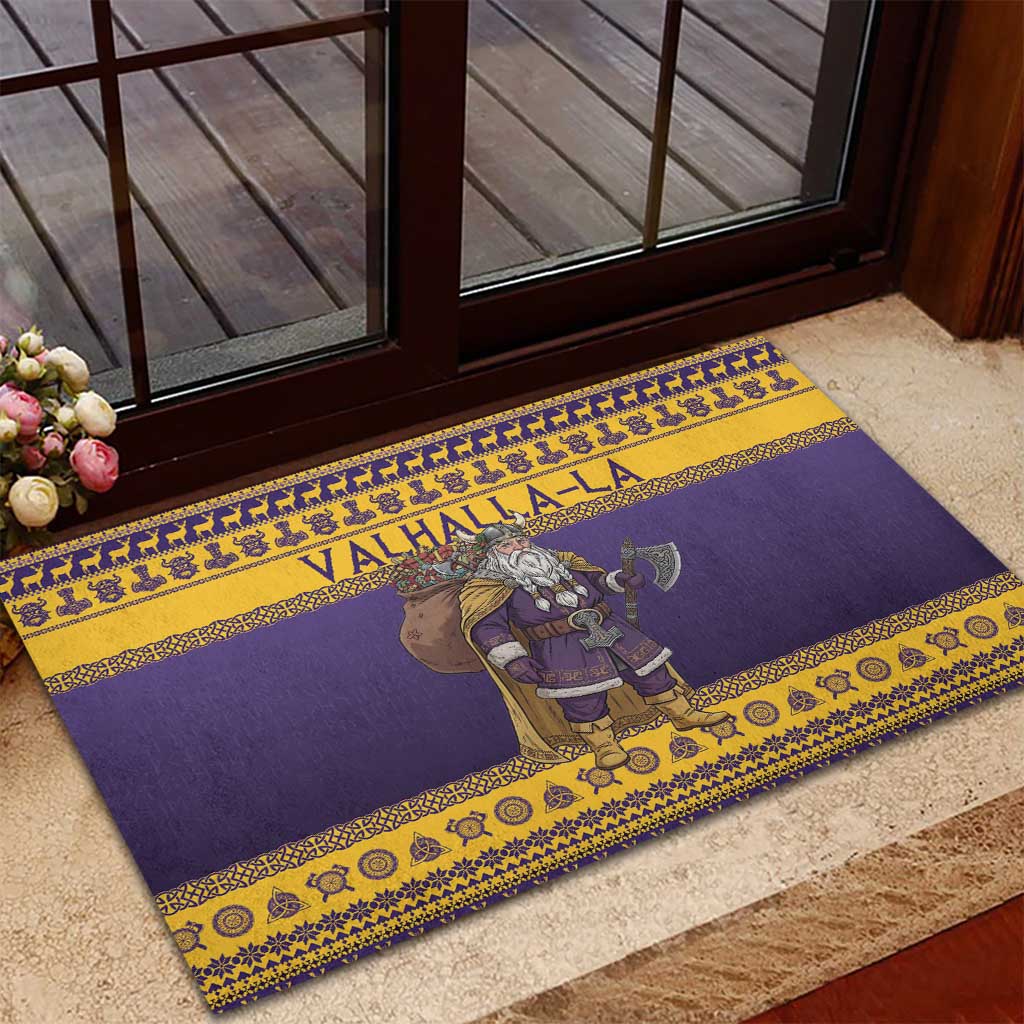 Merry Christmas from Vikingnations Rubber Doormat Valhalla-La Santa - Wonder Print Shop