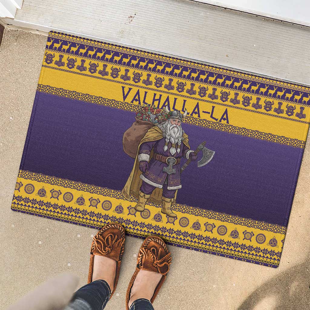 Merry Christmas from Vikingnations Rubber Doormat Valhalla-La Santa - Wonder Print Shop