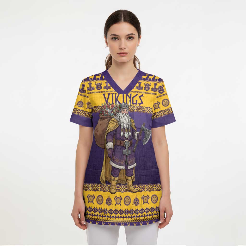 Merry Christmas from Vikingnations Scrub Top Valhalla-La Santa - Wonder Print Shop