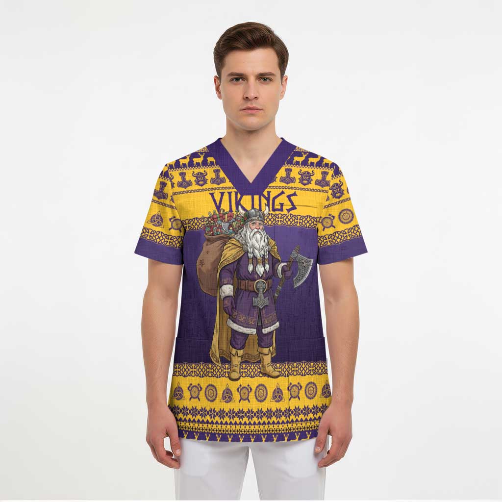 Merry Christmas from Vikingnations Scrub Top Valhalla-La Santa - Wonder Print Shop