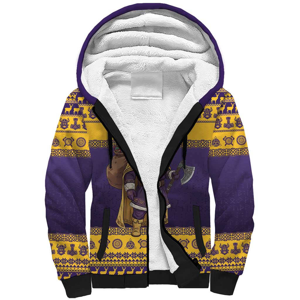 Merry Christmas from Vikingnations Sherpa Hoodie Valhalla-La Santa - Wonder Print Shop