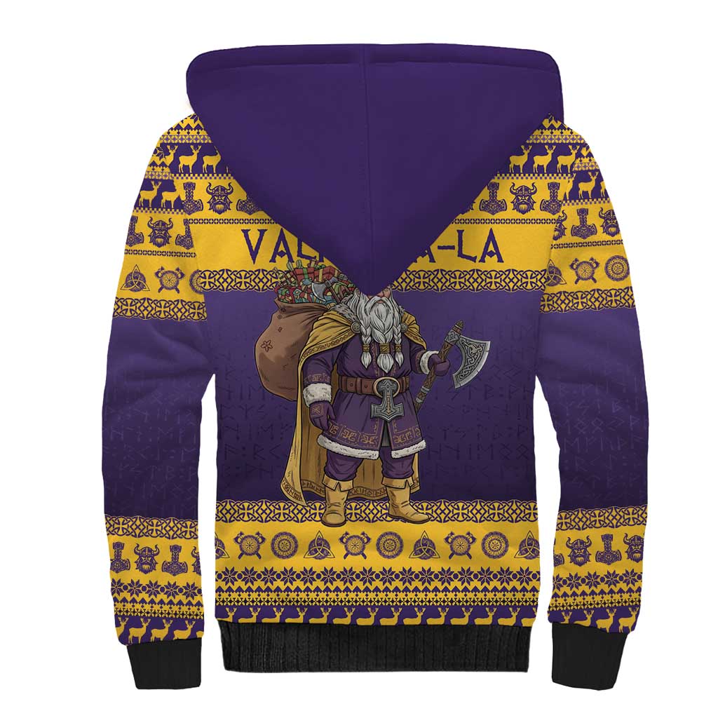Merry Christmas from Vikingnations Sherpa Hoodie Valhalla-La Santa - Wonder Print Shop