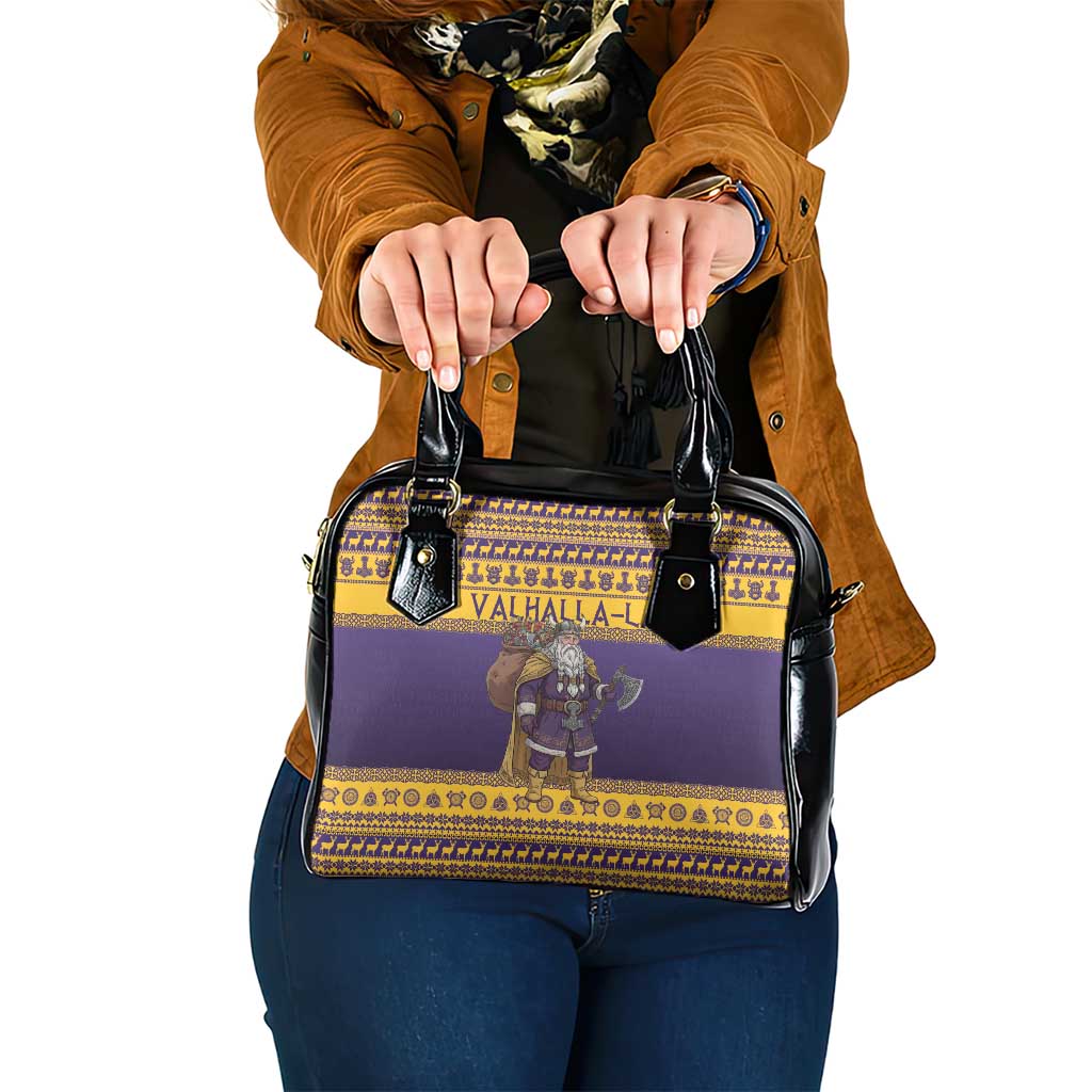 Merry Christmas from Vikingnations Shoulder Handbag Valhalla-La Santa - Wonder Print Shop