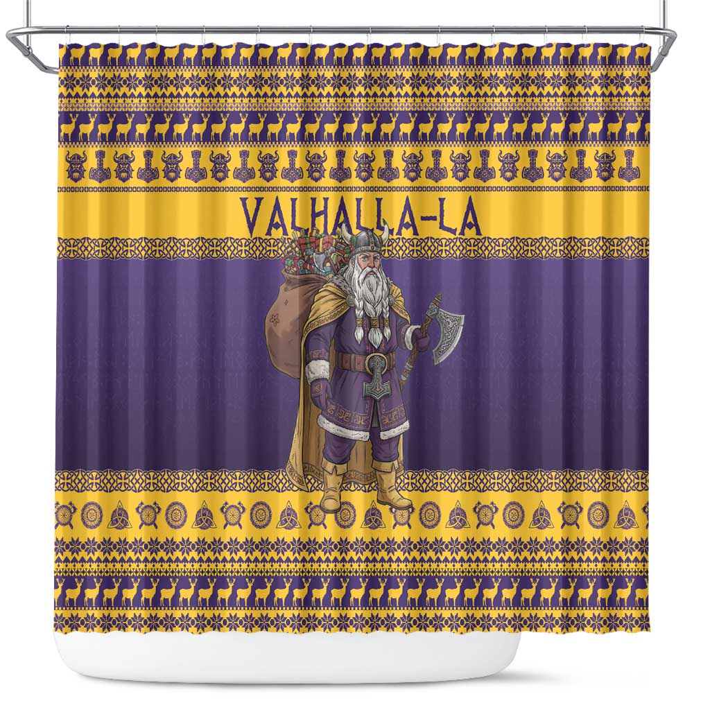 Merry Christmas from Vikingnations Shower Curtain Valhalla-La Santa - Wonder Print Shop