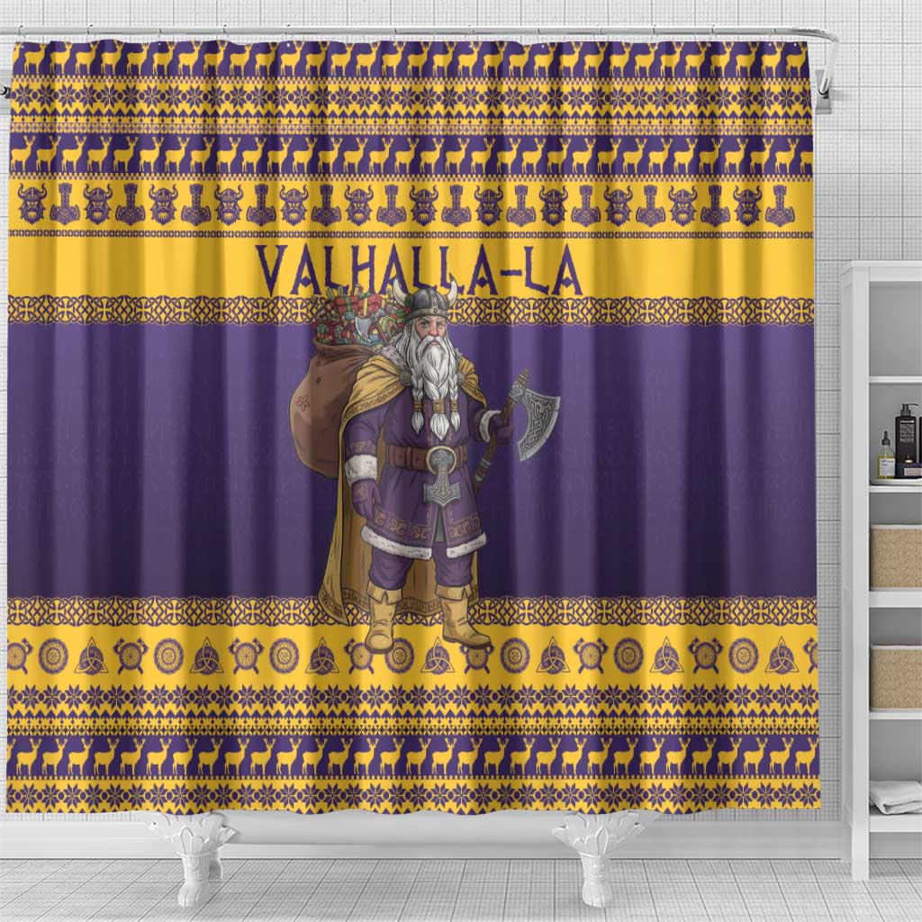 Merry Christmas from Vikingnations Shower Curtain Valhalla-La Santa - Wonder Print Shop