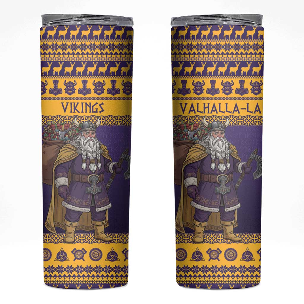 Merry Christmas from Vikingnations Skinny Tumbler Valhalla-La Santa - Wonder Print Shop