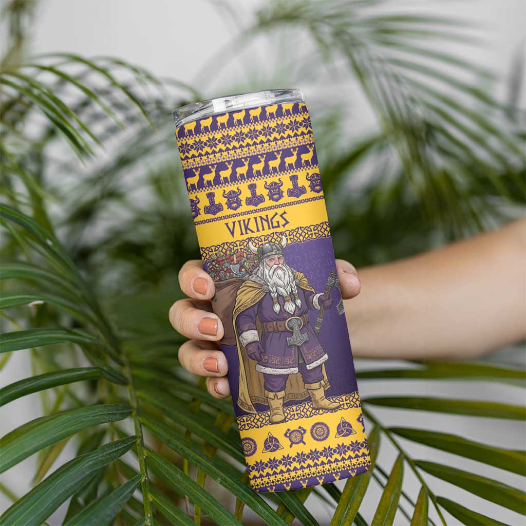 Merry Christmas from Vikingnations Skinny Tumbler Valhalla-La Santa - Wonder Print Shop