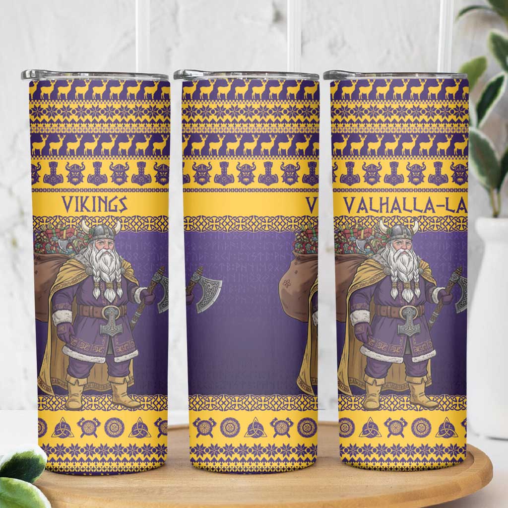 Merry Christmas from Vikingnations Skinny Tumbler Valhalla-La Santa - Wonder Print Shop