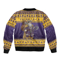 Merry Christmas from Vikingnations Sleeve Zip Bomber Jacket Valhalla-La Santa - Wonder Print Shop