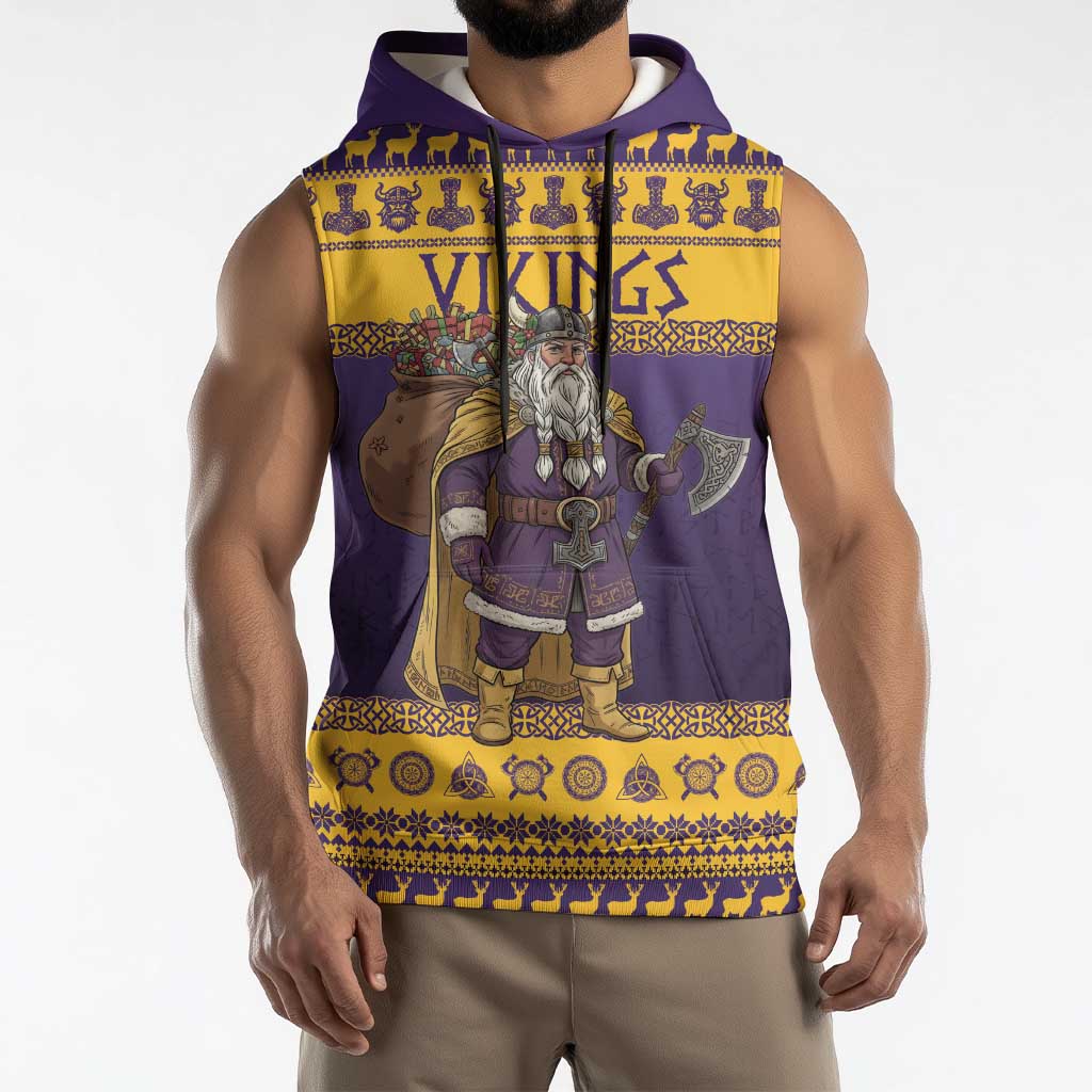 Merry Christmas from Vikingnations Sleeveless Hoodie Valhalla-La Santa - Wonder Print Shop