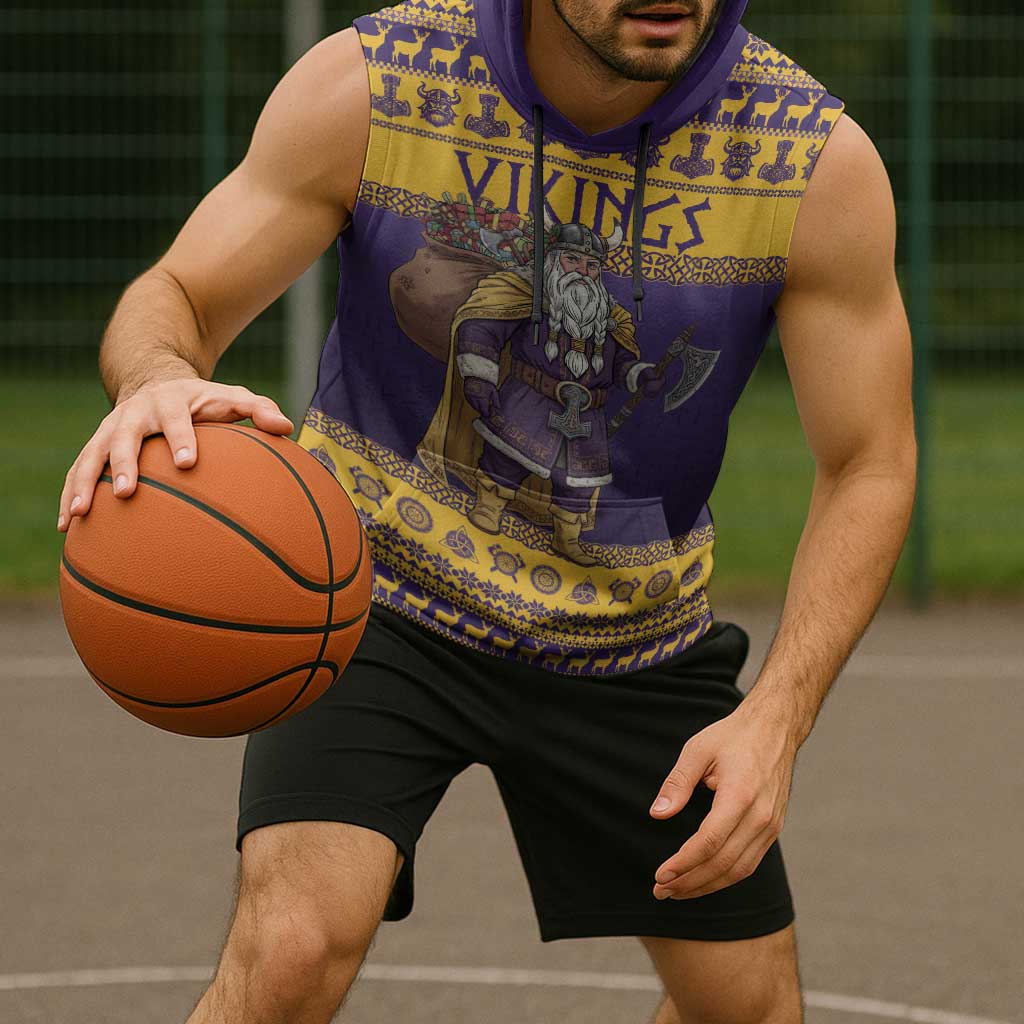 Merry Christmas from Vikingnations Sleeveless Hoodie Valhalla-La Santa - Wonder Print Shop