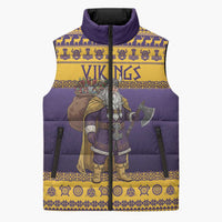 Merry Christmas from Vikingnations Sleeveless Puffer Jacket Valhalla-La Santa - Wonder Print Shop