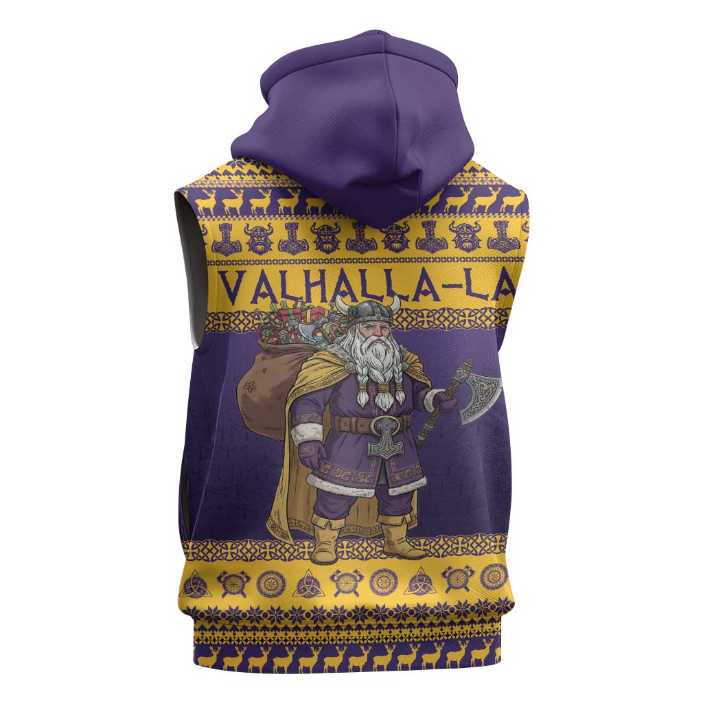 Merry Christmas from Vikingnations Sleeveless Zip Hoodie Valhalla-La Santa - Wonder Print Shop