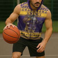 Merry Christmas from Vikingnations Sleeveless Zip Hoodie Valhalla-La Santa - Wonder Print Shop