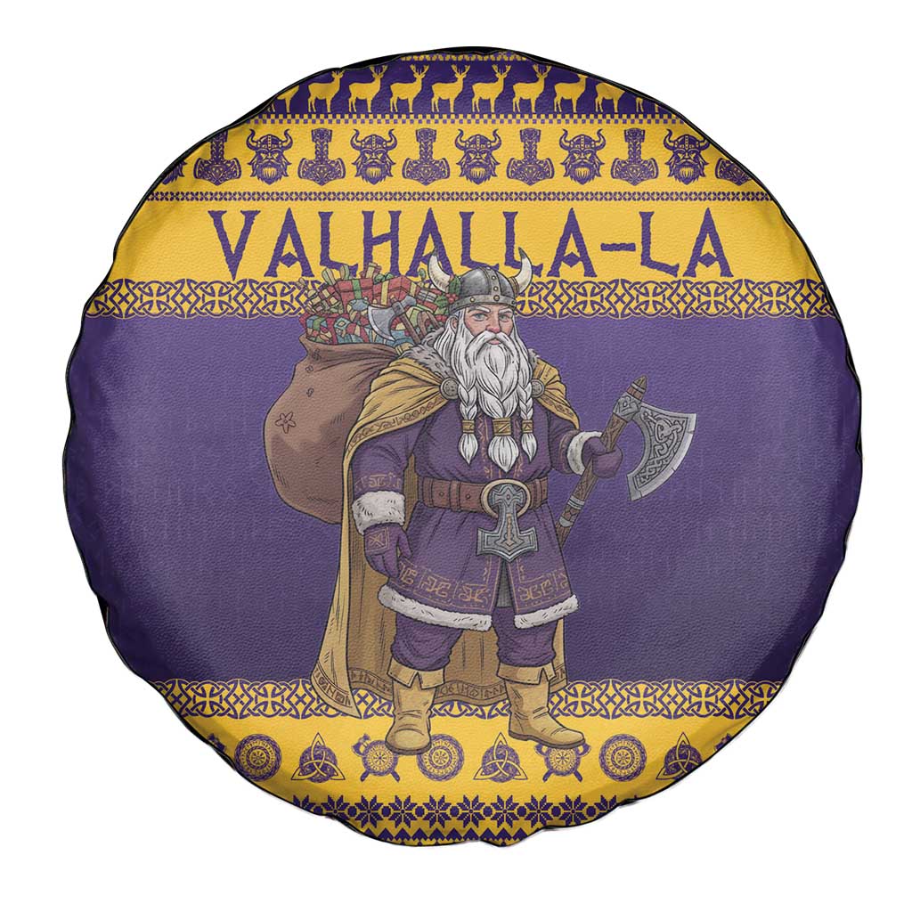 Merry Christmas from Vikingnations Spare Tire Cover Valhalla-La Santa - Wonder Print Shop