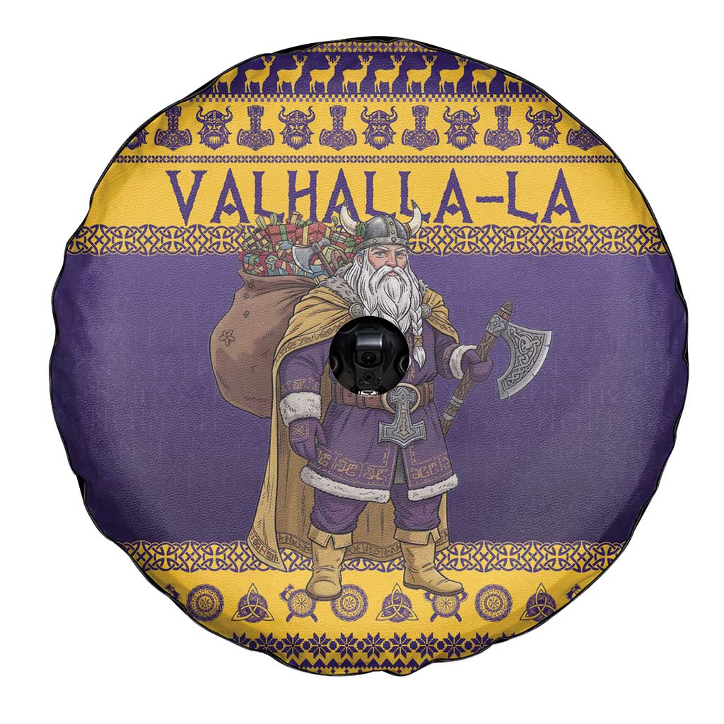 Merry Christmas from Vikingnations Spare Tire Cover Valhalla-La Santa - Wonder Print Shop