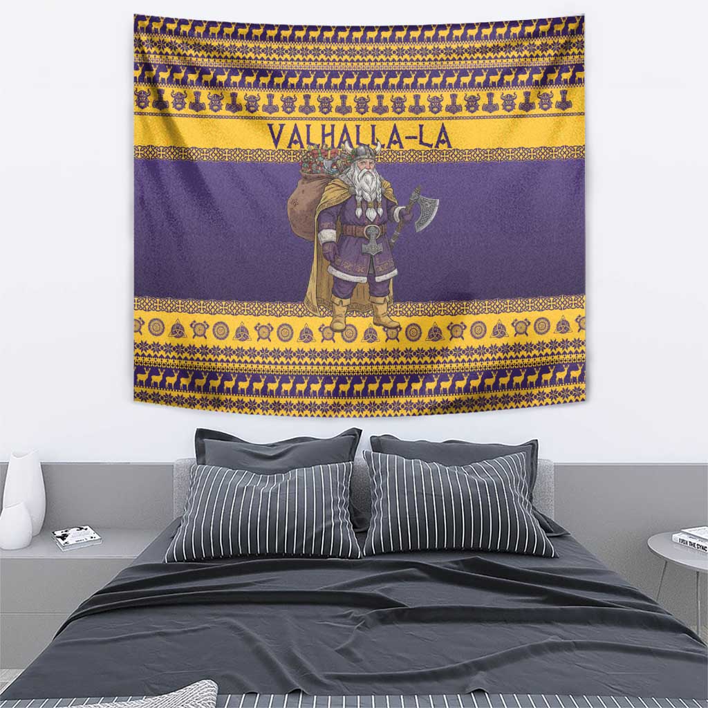 Merry Christmas from Vikingnations Tapestry Valhalla-La Santa - Wonder Print Shop