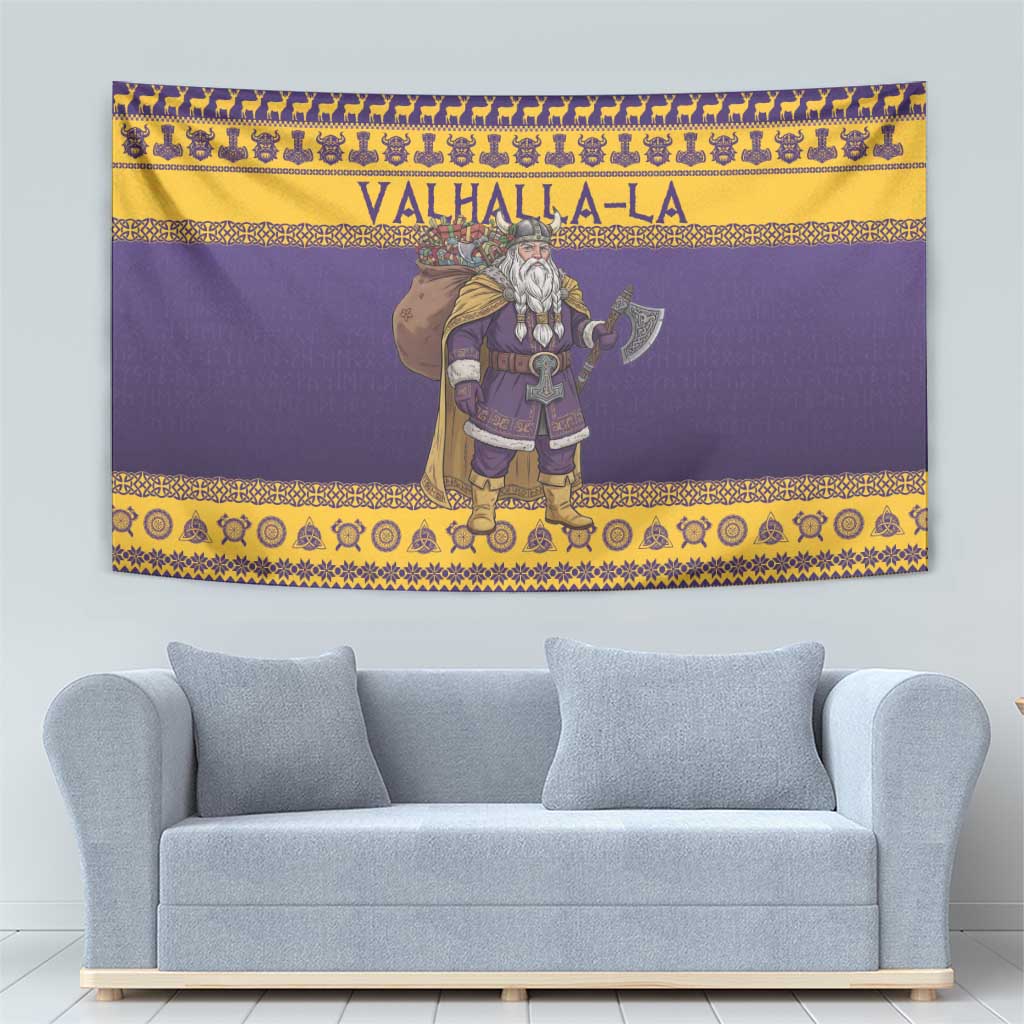 Merry Christmas from Vikingnations Tapestry Valhalla-La Santa - Wonder Print Shop