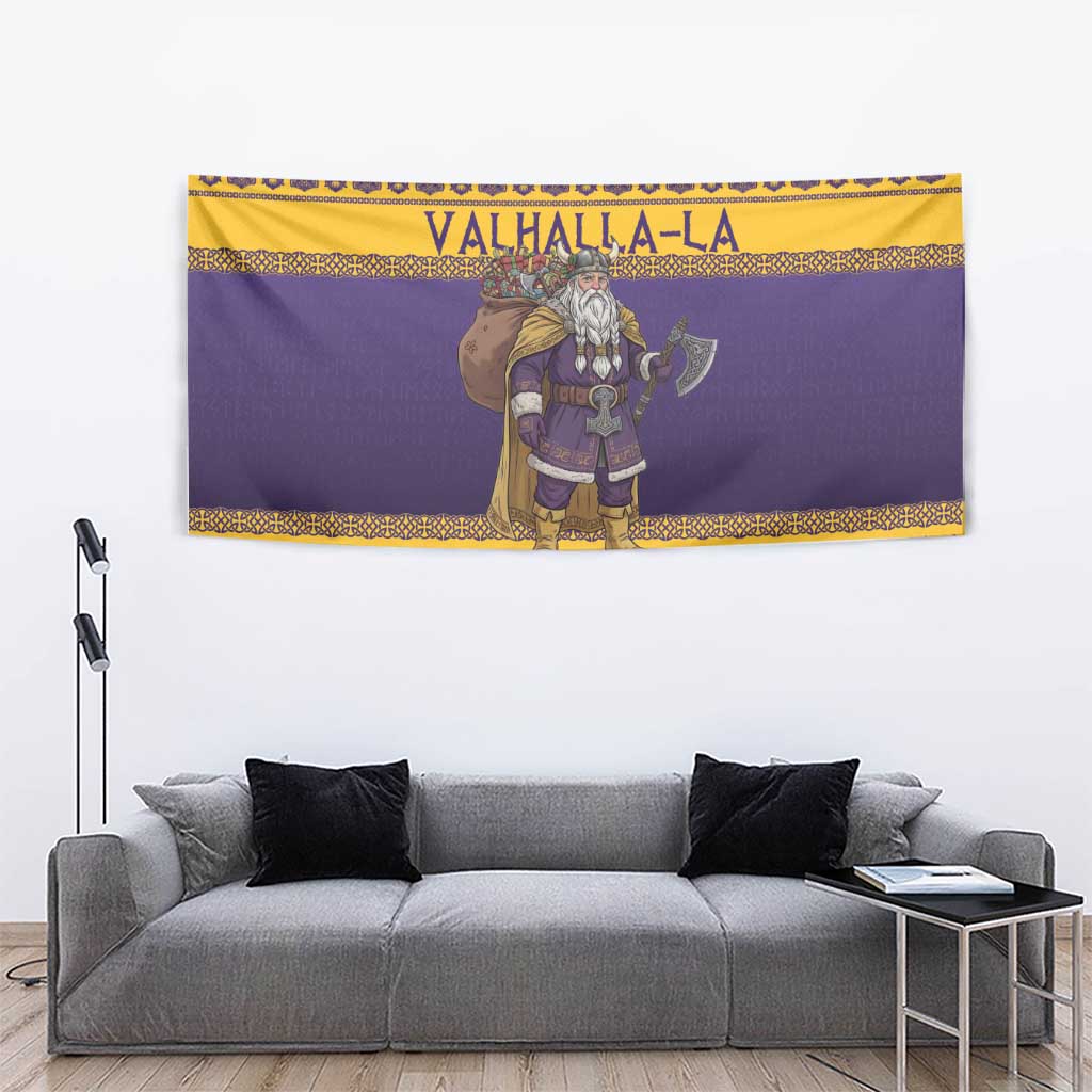 Merry Christmas from Vikingnations Tapestry Valhalla-La Santa - Wonder Print Shop