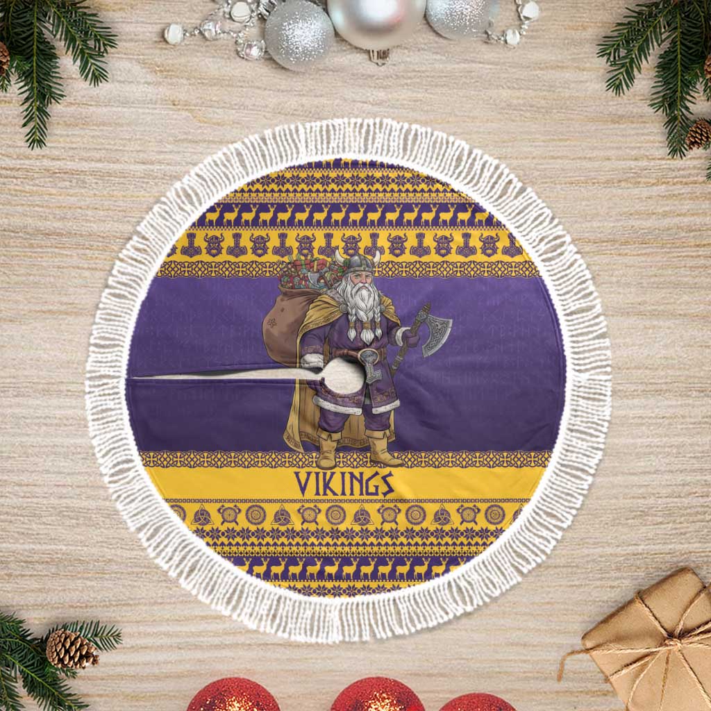 Merry Christmas from Vikingnations Tree Skirt Valhalla-La Santa - Wonder Print Shop