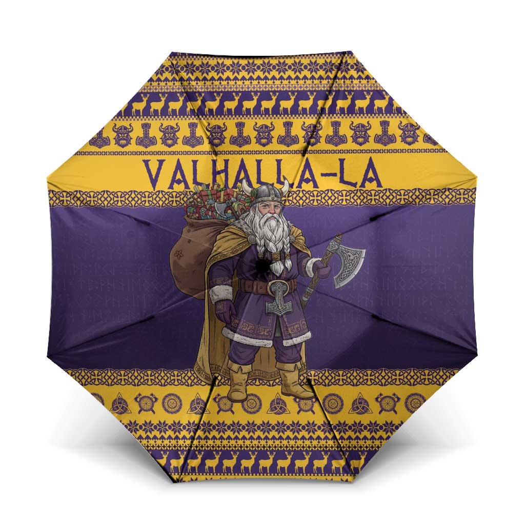 Merry Christmas from Vikingnations Umbrella Valhalla-La Santa - Wonder Print Shop