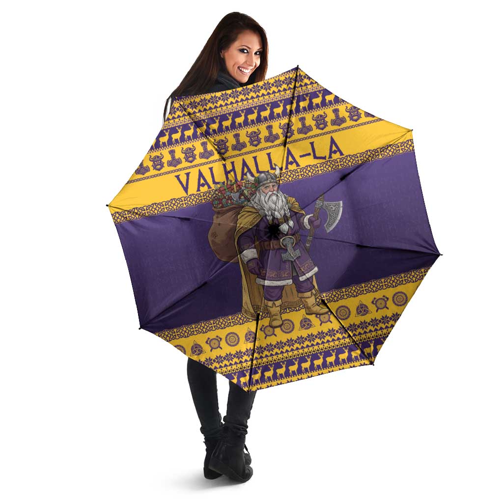 Merry Christmas from Vikingnations Umbrella Valhalla-La Santa - Wonder Print Shop