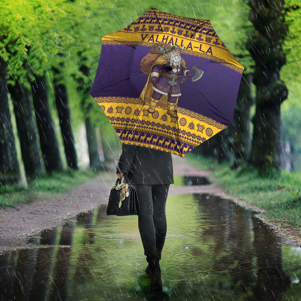 Merry Christmas from Vikingnations Umbrella Valhalla-La Santa - Wonder Print Shop