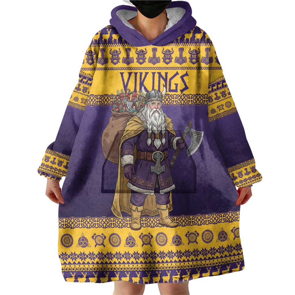 Merry Christmas from Vikingnations Wearable Blanket Hoodie Valhalla-La Santa - Wonder Print Shop