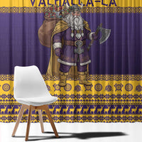 Merry Christmas from Vikingnations Window Curtain Valhalla-La Santa - Wonder Print Shop