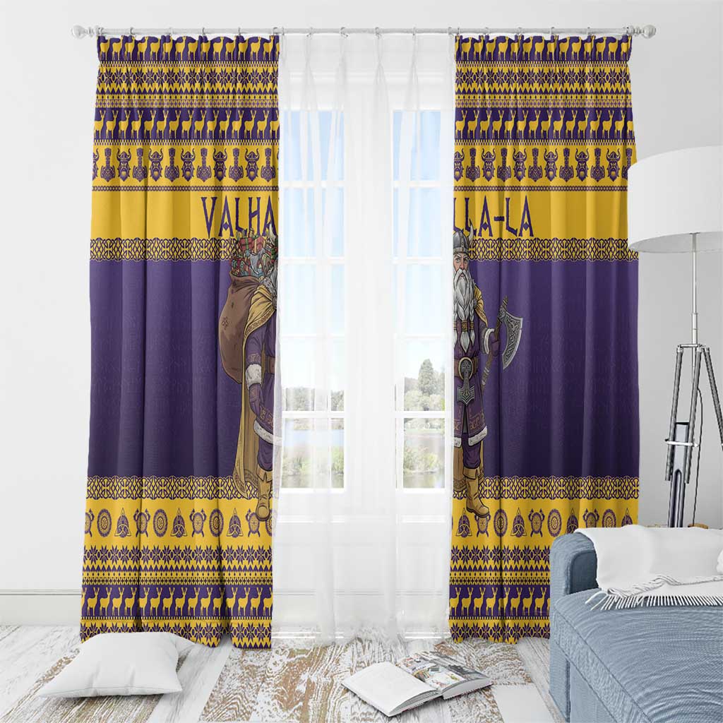 Merry Christmas from Vikingnations Window Curtain Valhalla-La Santa - Wonder Print Shop
