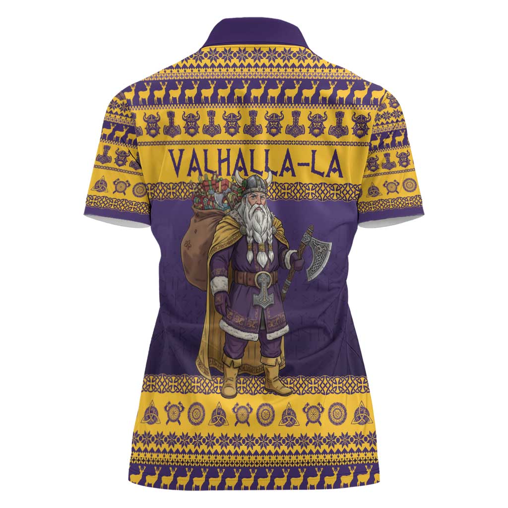 Merry Christmas from Vikingnations Women Polo Shirt Valhalla-La Santa - Wonder Print Shop