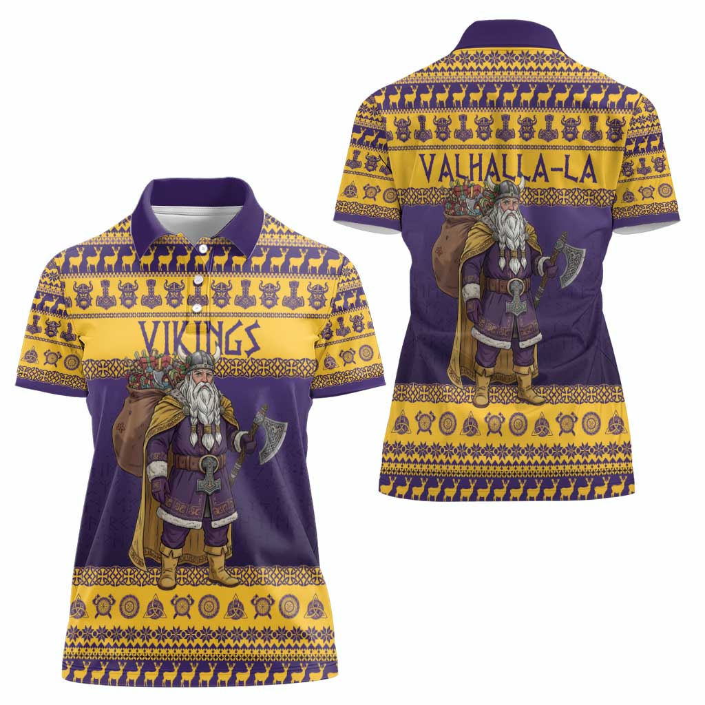 Merry Christmas from Vikingnations Women Polo Shirt Valhalla-La Santa - Wonder Print Shop