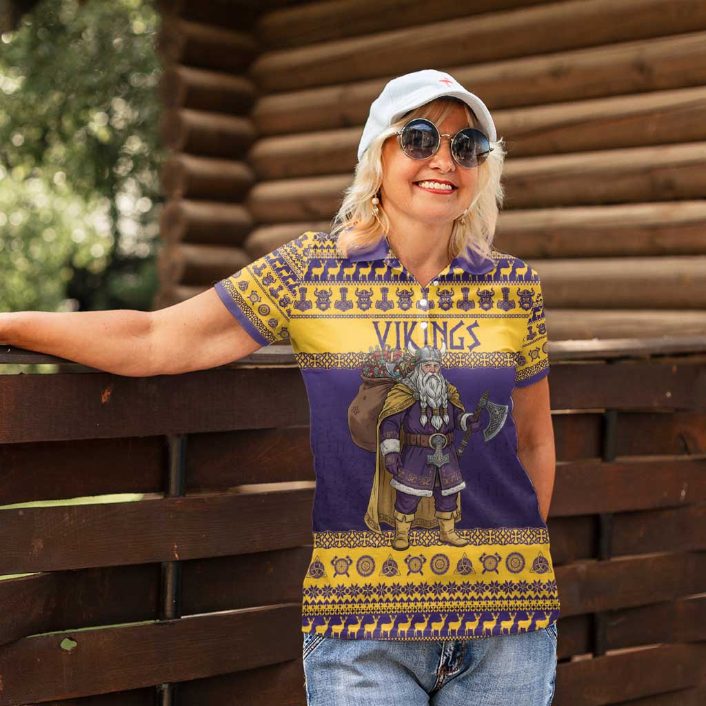 Merry Christmas from Vikingnations Women Polo Shirt Valhalla-La Santa - Wonder Print Shop