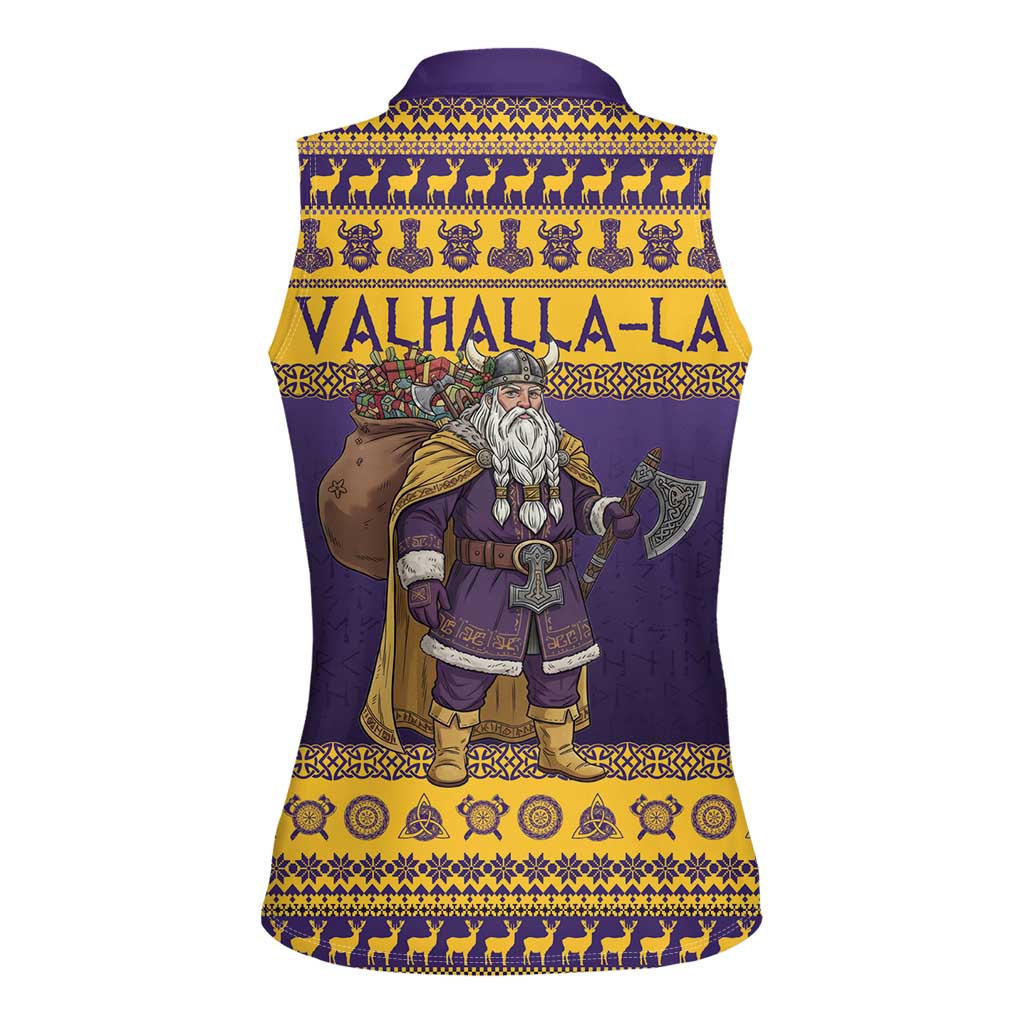 Merry Christmas from Vikingnations Women Sleeveless Polo Shirt Valhalla-La Santa - Wonder Print Shop