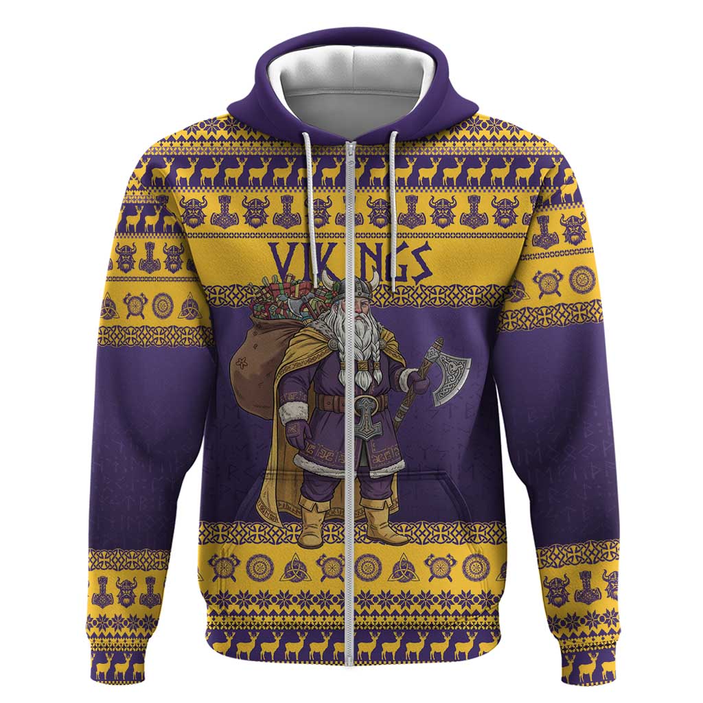 Merry Christmas from Vikingnations Zip Hoodie Valhalla-La Santa - Wonder Print Shop