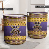 Viking-Inspired Football Christmas Laundry Basket Valhalla-la Viking Warrior - Wonder Print Shop