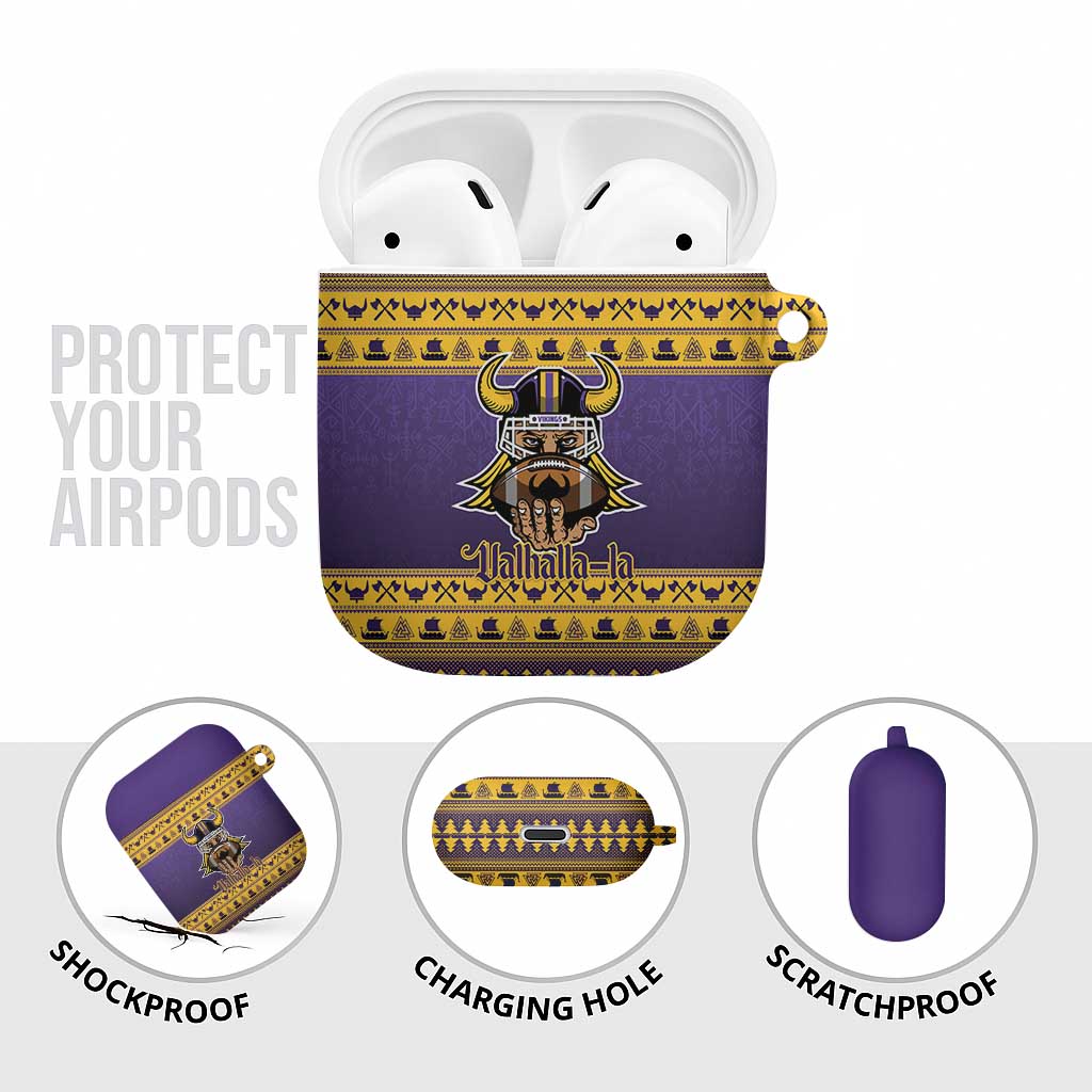 Viking-Inspired Football Christmas AirPods Case Valhalla-la Viking Warrior - Wonder Print Shop