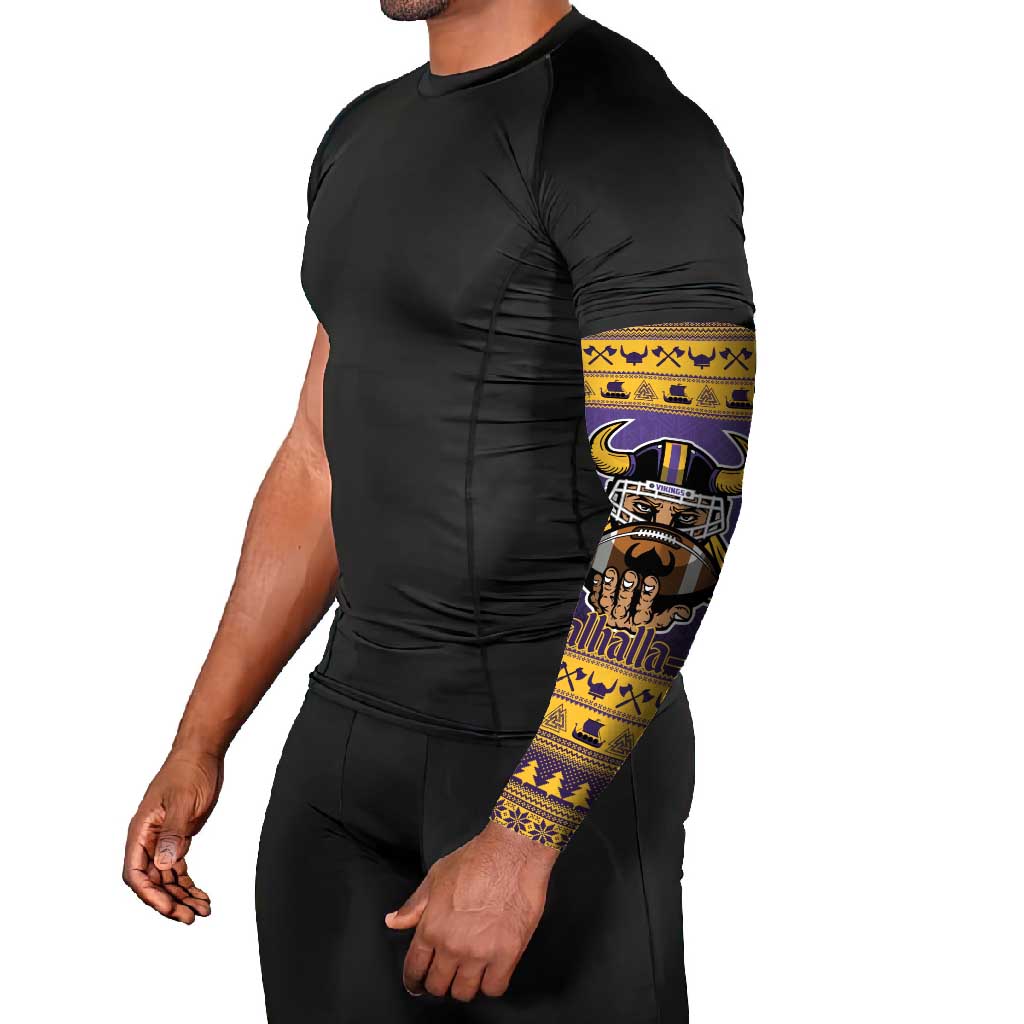 Viking-Inspired Football Christmas Arm Sleeves Valhalla-la Viking Warrior - Wonder Print Shop