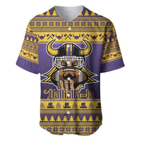 Viking-Inspired Football Christmas Baseball Jersey Valhalla-la Viking Warrior - Wonder Print Shop