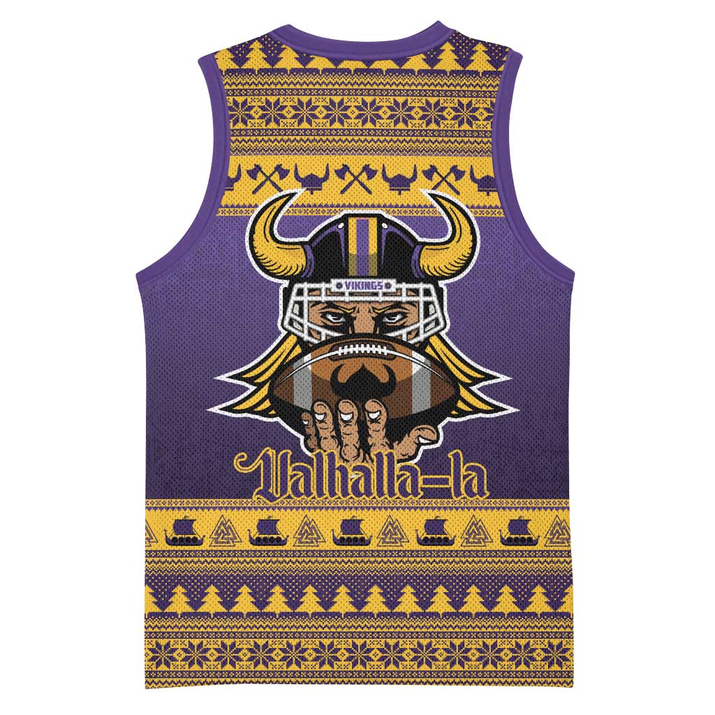 Viking-Inspired Football Christmas Basketball Jersey Valhalla-la Viking Warrior - Wonder Print Shop
