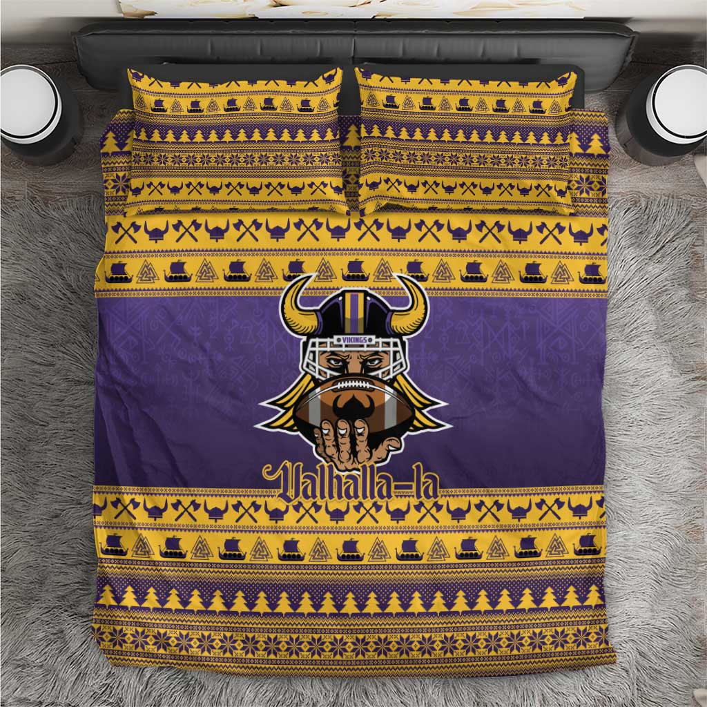 Viking-Inspired Football Christmas Bedding Set Valhalla-la Viking Warrior - Wonder Print Shop