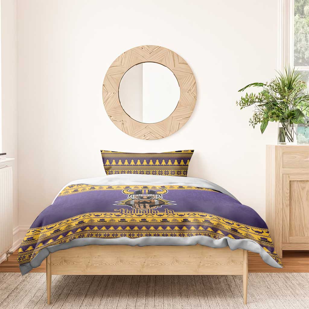 Viking-Inspired Football Christmas Bedding Set Valhalla-la Viking Warrior - Wonder Print Shop