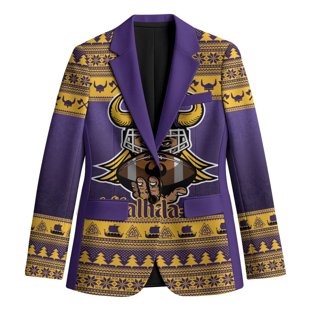 Viking-Inspired Football Christmas Blazer Valhalla-la Viking Warrior - Wonder Print Shop