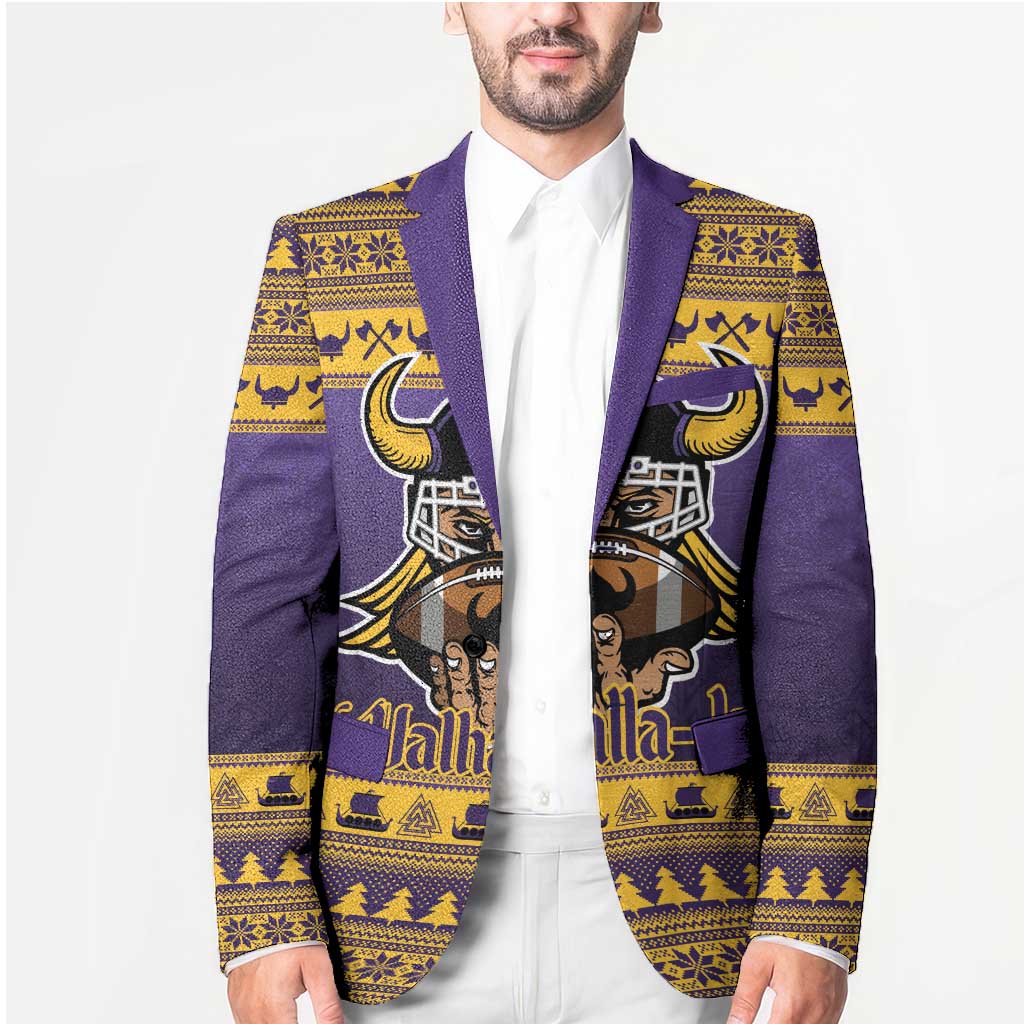 Viking-Inspired Football Christmas Blazer Valhalla-la Viking Warrior - Wonder Print Shop