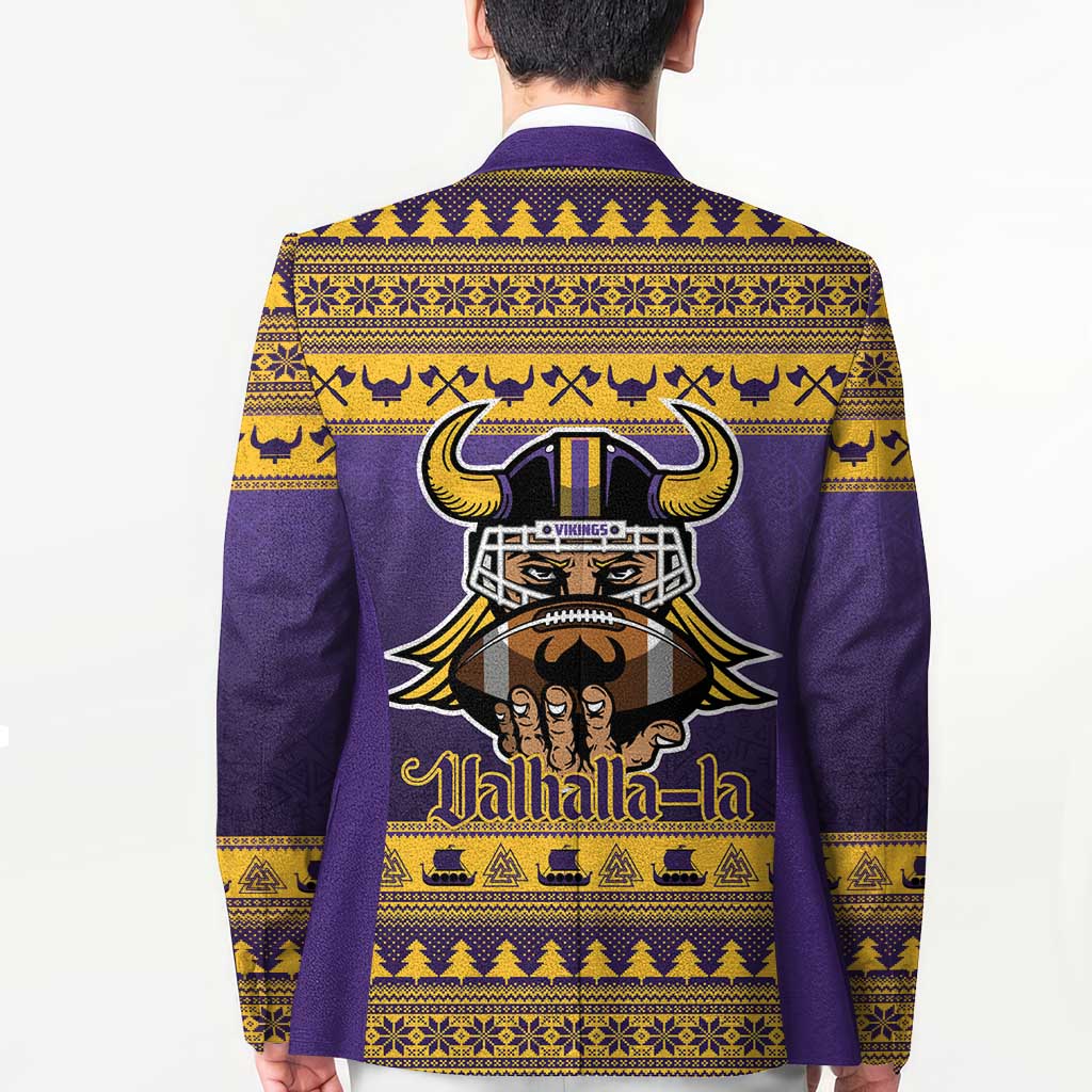 Viking-Inspired Football Christmas Blazer Valhalla-la Viking Warrior - Wonder Print Shop