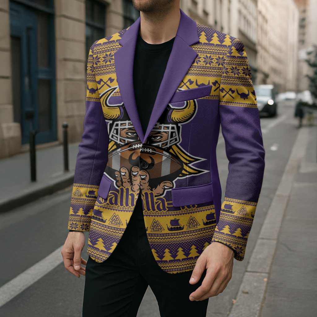 Viking-Inspired Football Christmas Blazer Valhalla-la Viking Warrior - Wonder Print Shop