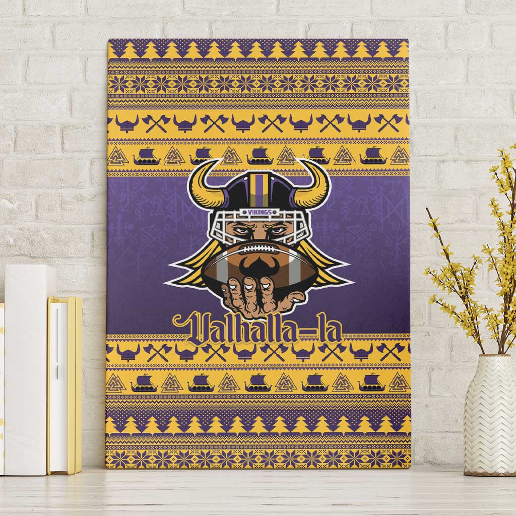 Viking-Inspired Football Christmas Canvas Wall Art Valhalla-la Viking Warrior - Wonder Print Shop