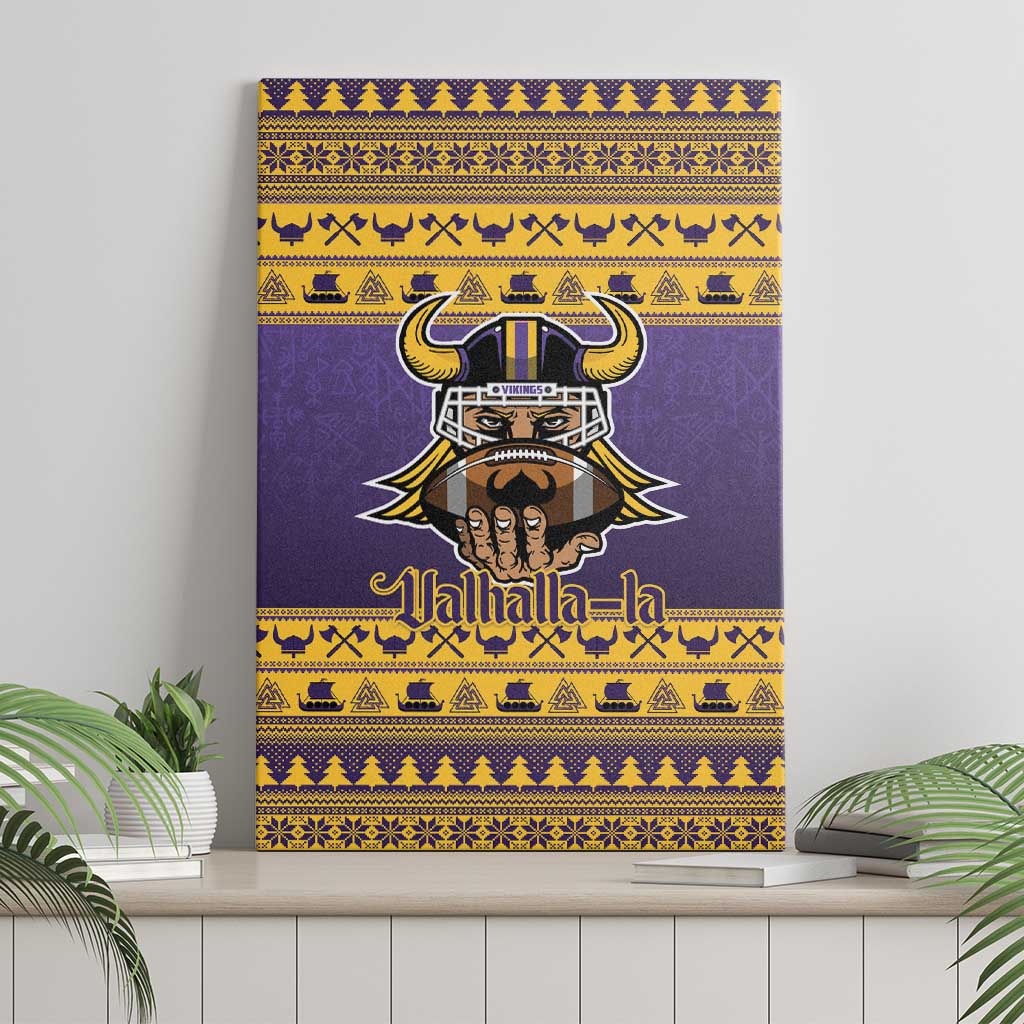 Viking-Inspired Football Christmas Canvas Wall Art Valhalla-la Viking Warrior - Wonder Print Shop