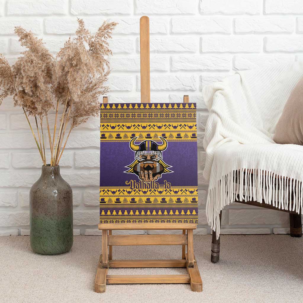 Viking-Inspired Football Christmas Canvas Wall Art Valhalla-la Viking Warrior - Wonder Print Shop